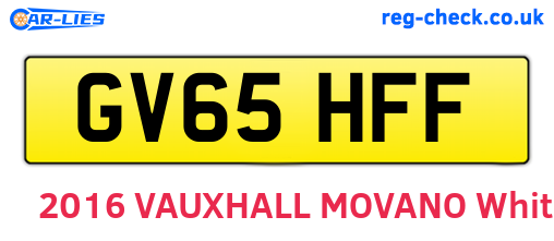 GV65HFF are the vehicle registration plates.