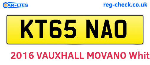 KT65NAO are the vehicle registration plates.