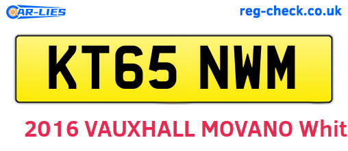 KT65NWM are the vehicle registration plates.