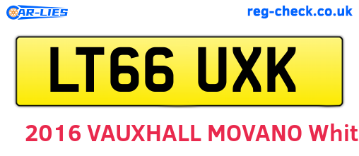 LT66UXK are the vehicle registration plates.