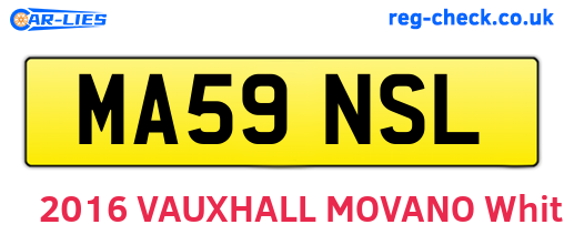 MA59NSL are the vehicle registration plates.