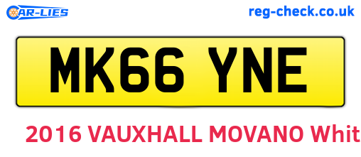 MK66YNE are the vehicle registration plates.