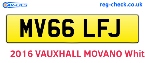 MV66LFJ are the vehicle registration plates.