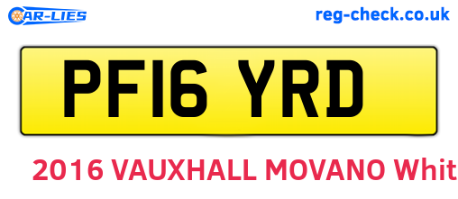 PF16YRD are the vehicle registration plates.