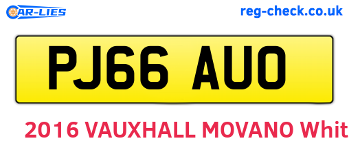 PJ66AUO are the vehicle registration plates.