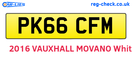 PK66CFM are the vehicle registration plates.