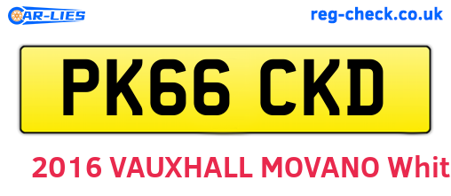 PK66CKD are the vehicle registration plates.