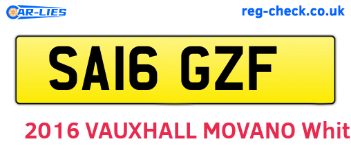 SA16GZF are the vehicle registration plates.