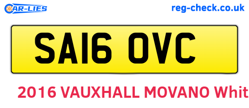 SA16OVC are the vehicle registration plates.