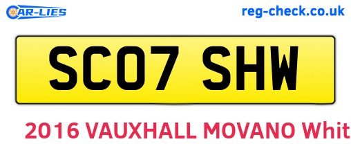 SC07SHW are the vehicle registration plates.