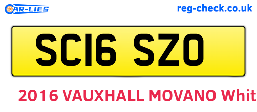 SC16SZO are the vehicle registration plates.