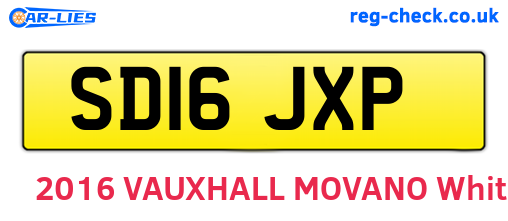 SD16JXP are the vehicle registration plates.