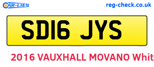 SD16JYS are the vehicle registration plates.