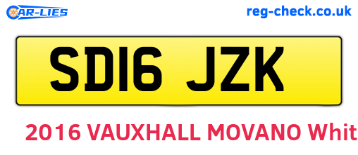SD16JZK are the vehicle registration plates.