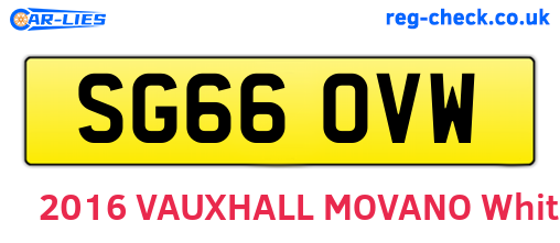 SG66OVW are the vehicle registration plates.