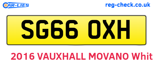 SG66OXH are the vehicle registration plates.