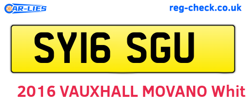 SY16SGU are the vehicle registration plates.