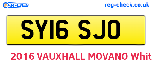 SY16SJO are the vehicle registration plates.