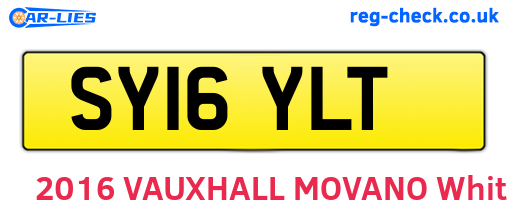 SY16YLT are the vehicle registration plates.