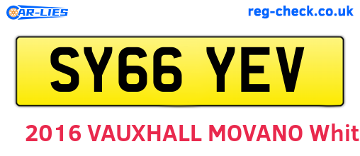 SY66YEV are the vehicle registration plates.