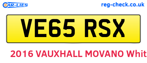 VE65RSX are the vehicle registration plates.