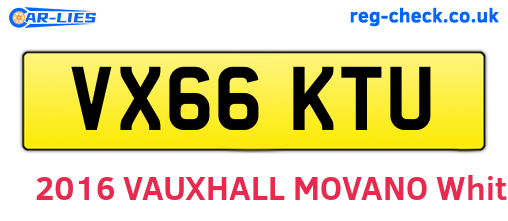 VX66KTU are the vehicle registration plates.