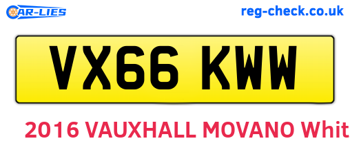 VX66KWW are the vehicle registration plates.