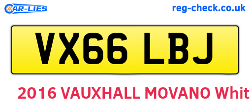 VX66LBJ are the vehicle registration plates.