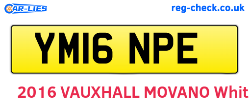 YM16NPE are the vehicle registration plates.