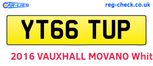 YT66TUP are the vehicle registration plates.