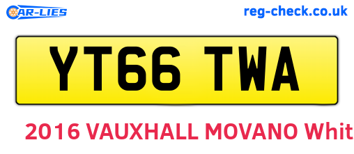 YT66TWA are the vehicle registration plates.
