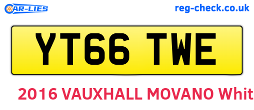 YT66TWE are the vehicle registration plates.
