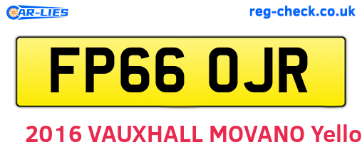 FP66OJR are the vehicle registration plates.