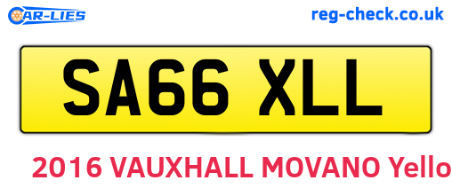 SA66XLL are the vehicle registration plates.