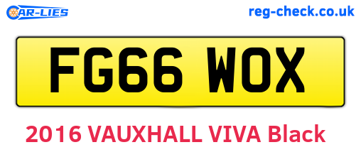 FG66WOX are the vehicle registration plates.