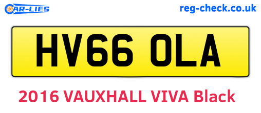 HV66OLA are the vehicle registration plates.