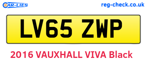 LV65ZWP are the vehicle registration plates.