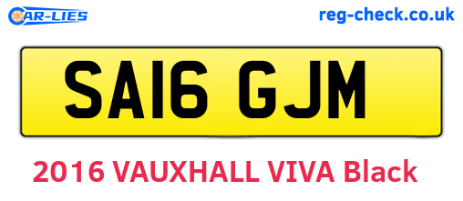 SA16GJM are the vehicle registration plates.