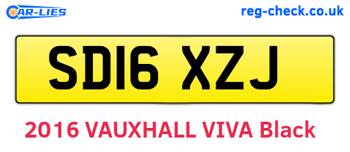 SD16XZJ are the vehicle registration plates.