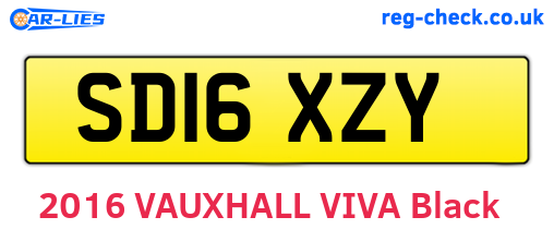 SD16XZY are the vehicle registration plates.