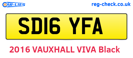 SD16YFA are the vehicle registration plates.