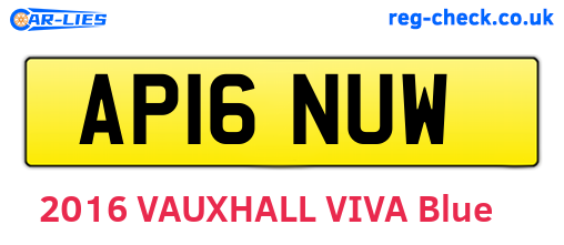 AP16NUW are the vehicle registration plates.