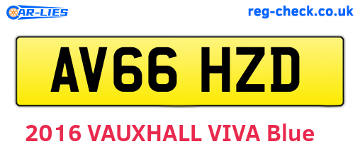 AV66HZD are the vehicle registration plates.