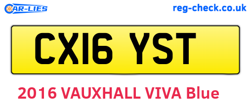 CX16YST are the vehicle registration plates.