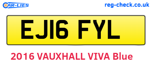 EJ16FYL are the vehicle registration plates.