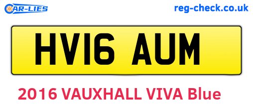 HV16AUM are the vehicle registration plates.