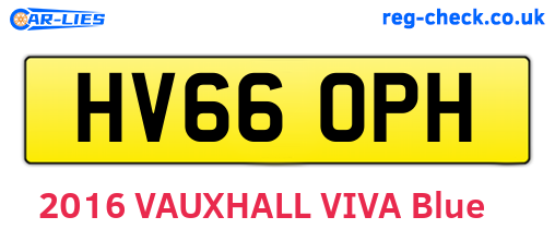 HV66OPH are the vehicle registration plates.