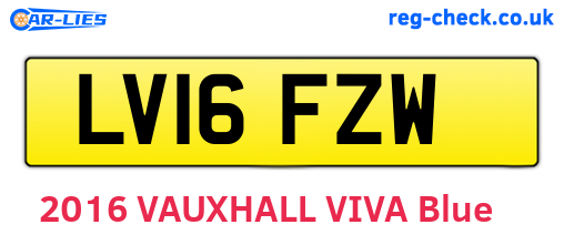 LV16FZW are the vehicle registration plates.