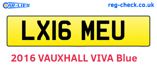 LX16MEU are the vehicle registration plates.
