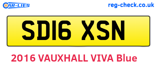 SD16XSN are the vehicle registration plates.